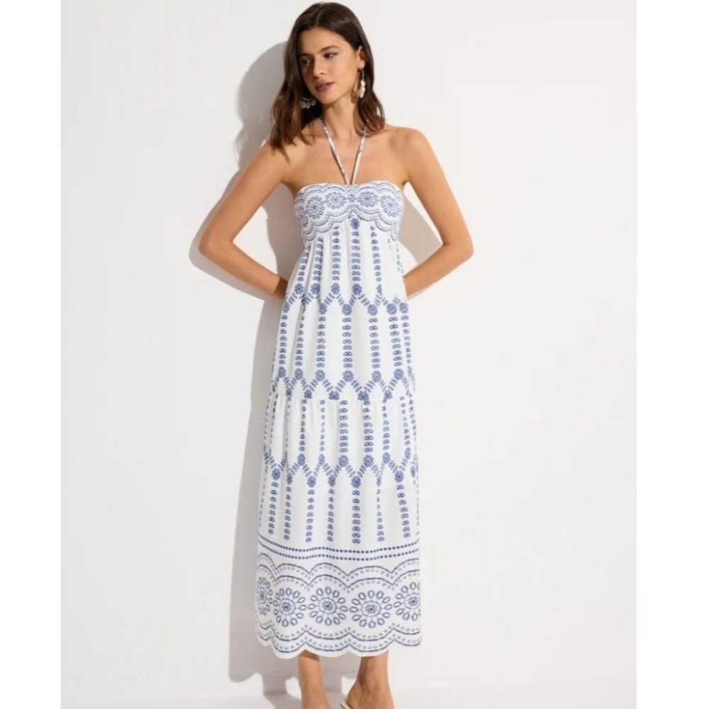 NWT COMMENSE Halter Backless Maxi Dress Women’s Sleeveless Open Back Dress - L